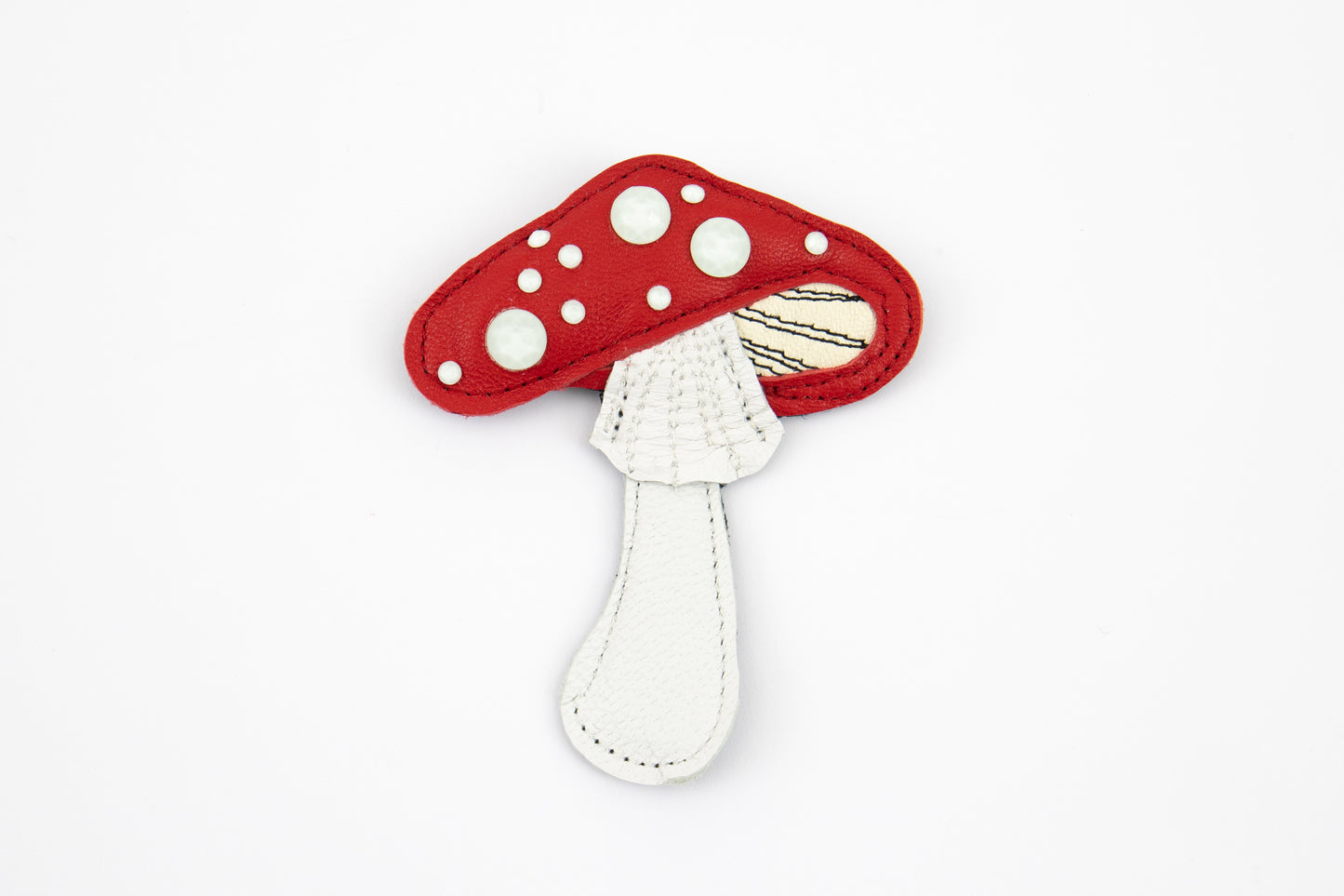 Brooch Mushroom red